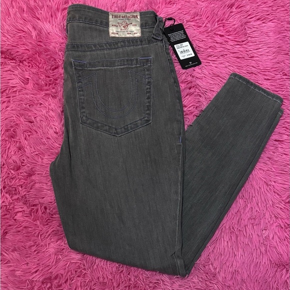 True Religion Curvy Women's Gray Skinny Jeans Women Size 34 - Picture 2 of 6